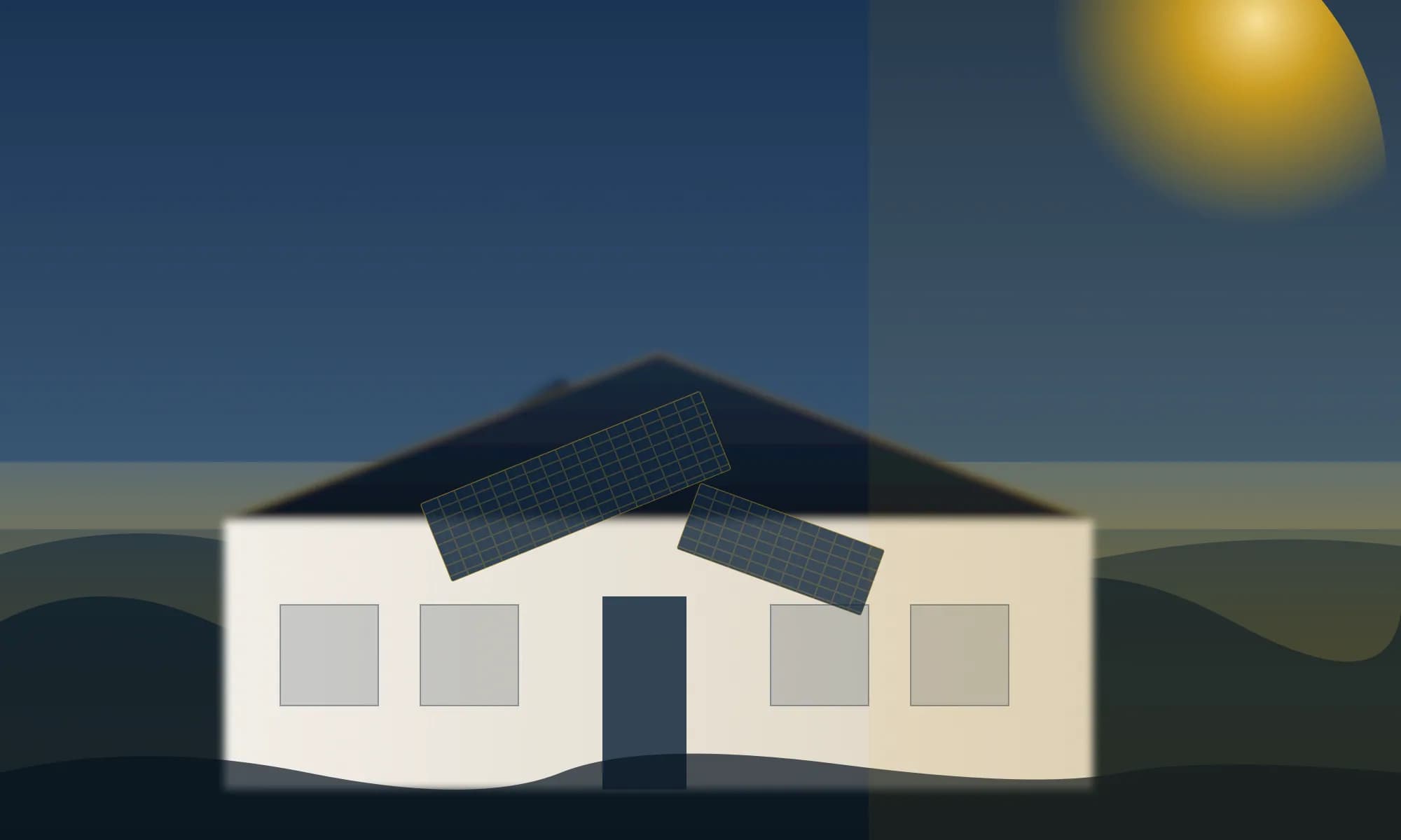 Solar panels on a residential roof in Long Island